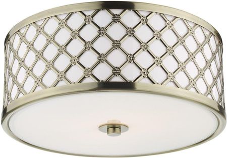 Dar Lighting Lampa Sufitowa Civic Small 2 Light Flush Antique Brass Frosted Glass (Adciv5275)