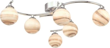 Dar Lighting Lampa Sufitowa Atiya 6 Light Semi Flush Polished Chrome With Planet Style Glass (Adati645007)