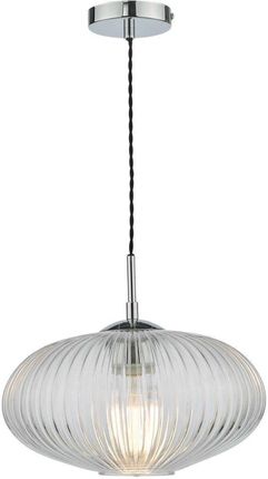 Dar Lighting Lampa Wisząca Edmond 1 Light Single Pendant Polished Chrome Ribbed Glass (Adedm0150)