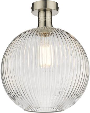 Dar Lighting Lampa Sufitowa Emerson Semi Flush Antique Chrome Round Ribbed Glass (Ademe4861E02)