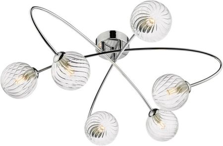 Dar Lighting Lampa Sufitowa Etta 6 Light Semi Flush Polished Chrome Clear Glass (Adett6450)