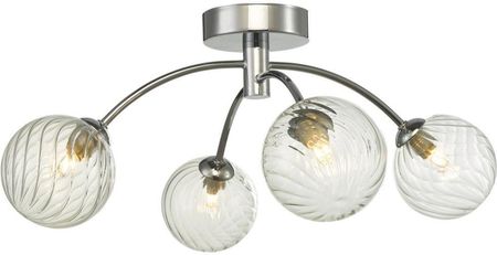 Dar Lighting Lampa Sufitowa Izzy 4 Light Semi Flush Polished Chrome Twisted Glass (Adizz045003)