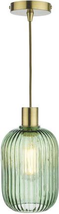 Dar Lighting Lampa Wisząca Sawyer Easy Fit Pendant Green Ribbed Glass (Adsaw6524)
