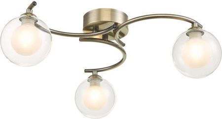 Dar Lighting Lampa Sufitowa Nakita 3 Light Semi Flush Antique Brass With Clear/Opal Glass (Adnak537504)
