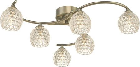 Dar Lighting Lampa Sufitowa Nakita 6 Light Semi Flush Antique Brass With Dimpled Glass (Adnak647506)