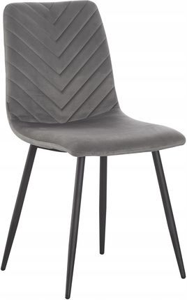 Krzesło tapicerowane do salonu SZARE welurowe nowoczesne