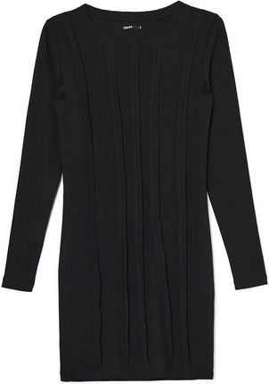 Cropp - Czarna sukienka z długim rękawem - Czarny