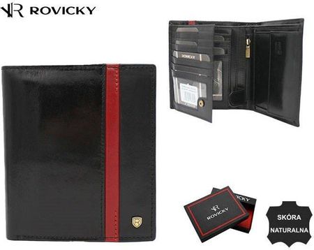 Portfel męski skórzany 22317-RVTP BLACK+RED