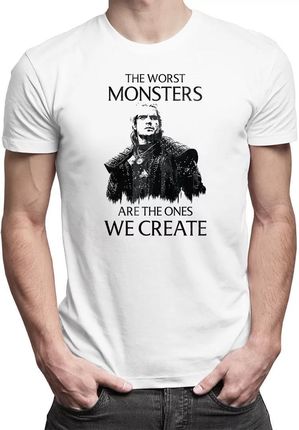 The worst monsters are the ones we create - męska koszulka dla fanów serialu Wiedźmin