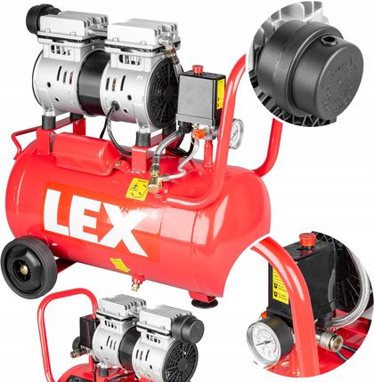 Lex Kompresor Bezolejowy Sprężarka Cichy 24L LXAC2411LO