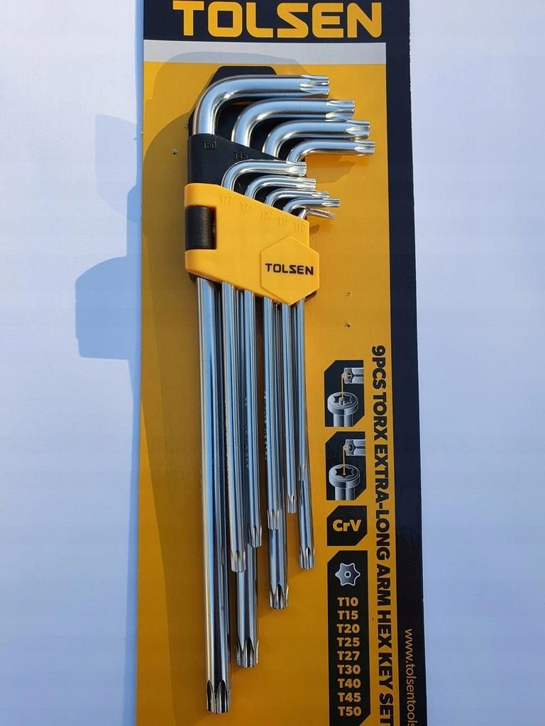 Śrubokręt Tolsen Klucze Torx Długie Z Otworem. 9Szt. T10-T50 20056 ...