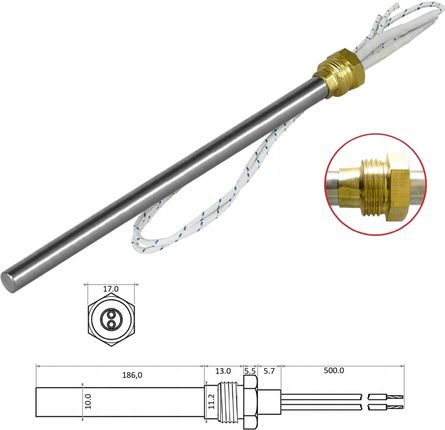 Wtpi Zapalarka Grzałka Pellet 350W Stalowa