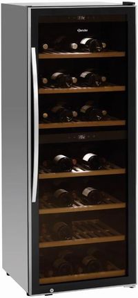 Bartscher Chłodziarka Na Wino 1-Drzwiowa, 313 L, 128 Butelek, Od 5 °C Do 20 °C, Drzwi Uchylne, Czarna (700131)