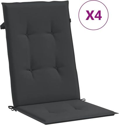Vidaxl Poduszki Na Krzesła Ogrodowe 4 szt. Czarne 120X50X3cm 47539