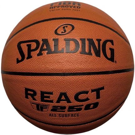 Piłka Do Koszykówki Spalding React Tf-250 Logo Fiba 76967Z Kolor Brązowy, Rozmiar 7