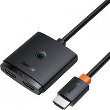 Zdjęcie Adapter HDMI 2w1 4K 60Hz dwukierunkowy z wbudowanym kablem 1m Baseus AirJoy - czarny (B01331105111-01) - Pińczów