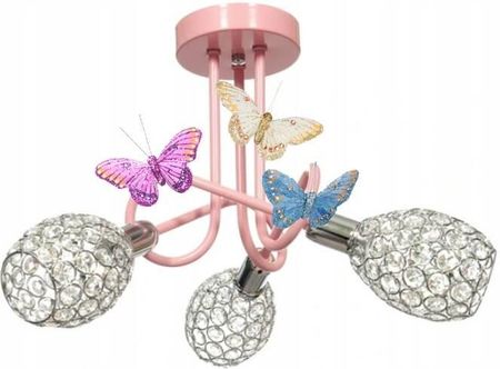 Lampa dla dziewczynki różowa Motylek 3