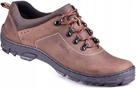 Trapery męskie skórzane buty trekkingowe skóra 42