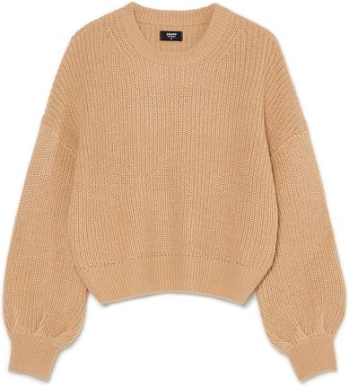 Cropp - Beżowy sweter z szerokim rękawem - Beżowy