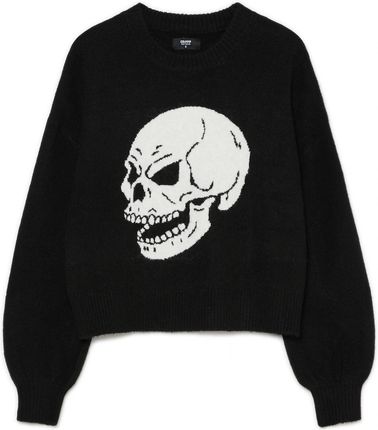 Cropp - Czarny sweter z czaszką - Czarny