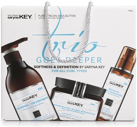 SARYNA KEY Trio Goes Deeper Curl Control - zestaw szampon 500ml | maska 500ml | olejek 105ml