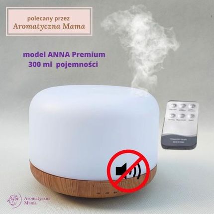 Dyfuzor ultradźwiękowy do olejków eterycznych -ANNA Premium - BEZ dźwięków ciche menu - pilot + gratis miarka