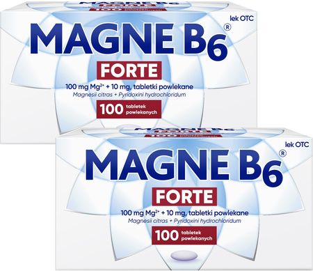 Zestaw MAGNE B6 FORTE, 2x 100 tabletek