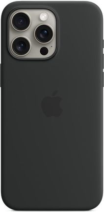 Apple Silikonowe Etui Z Magsafe Iphone 15 Pro Max Czarne