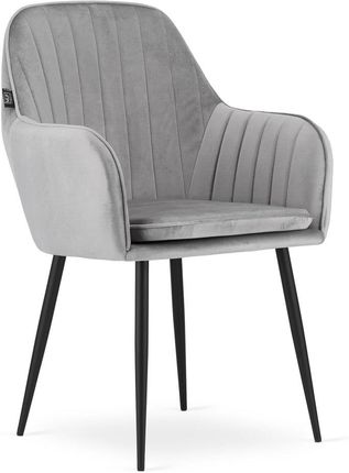 Krzesło LUGO - aksamit srebrno-szary / nogi czarne x 1