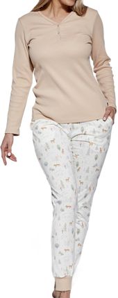 Bawełniana piżama damska Cornette EMY 723/351 beżowa (M)