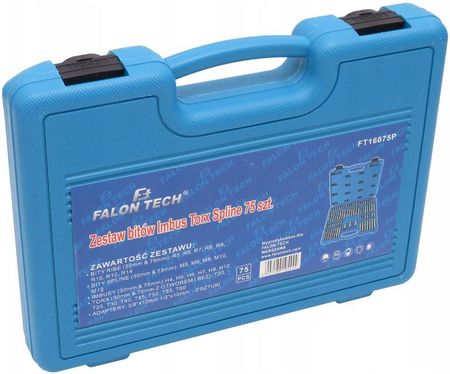 Falon-Tech Zestaw Bitów Końcówek Torx Imbus Hex Walizka 75El