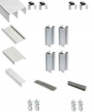 Gtv Zestaw Okuć Drzwi Przesuwnych Nero 1,0M/2D Alu