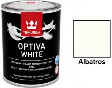 Tikkurila Optiva White 0,9L, kolor Albatros