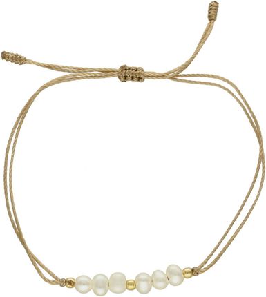 Bransoletka złota na sznureczku z perełkami DIA-BRA-6435-585