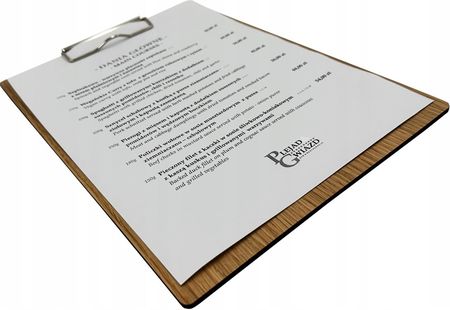 Clipboard Deska Podkładka A4 Klipem Drewniany Dąb