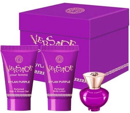 VERSACE POUR FEMME DYLAN PURPLE ZESTAW EDP 5ML + BALSAM 25ML + ŻEL P/P 25ML