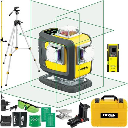 NIVEL SYSTEM CL4D-G Laser krzyżowy zielony 4x360° + tyczka LP-36 + statyw SJJ-M1 EX + czujnik CLS-4 