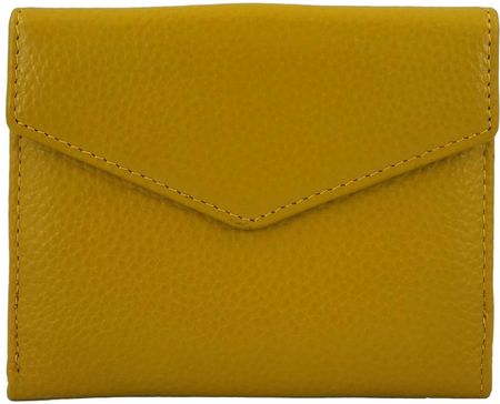 Elegancki portfel ze złotym zapięciem - Żółty ciemny