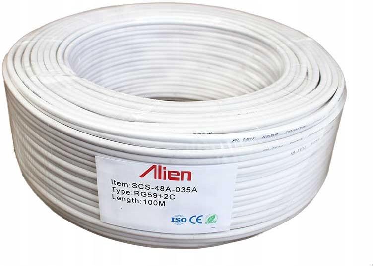 Kabel Do Kamery Wideo Pr dowy Rg59 2X0 35Mm2 100M Akcesoria Do Kabel do kamery wideo pr dowy rg59 2x0 35mm2 100m akcesoria do