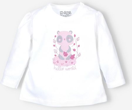 Bluzka niemowlęca WESOŁA PANDA z bawełny organicznej dla dziewczynki