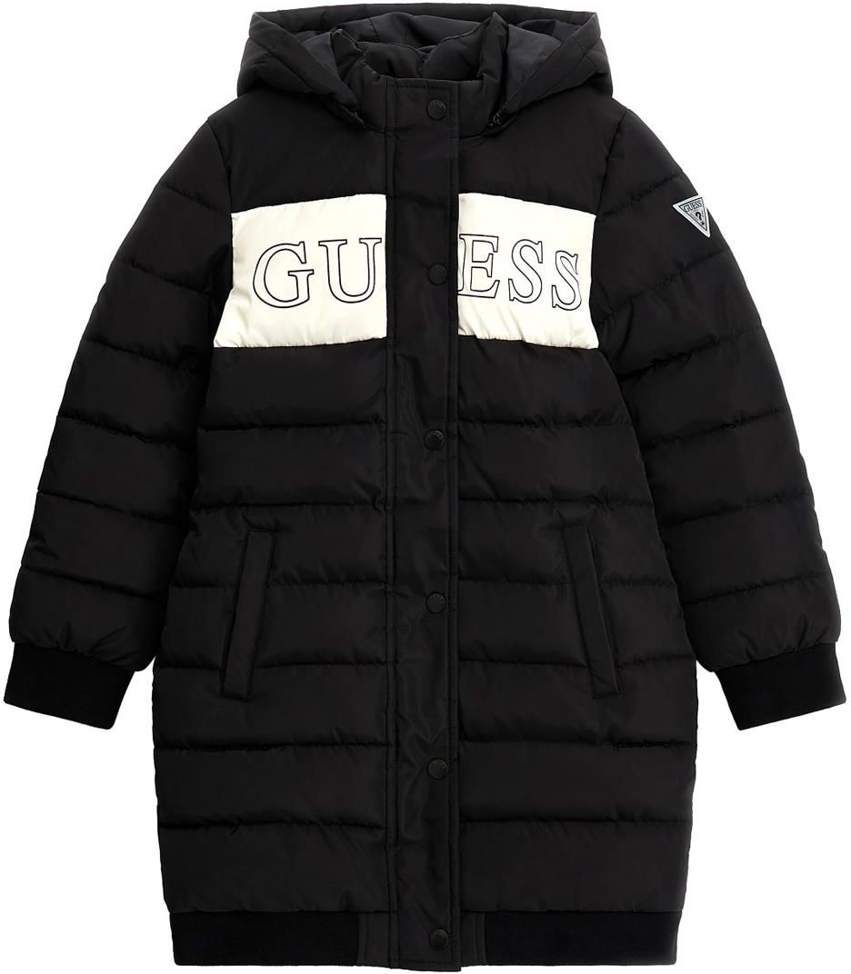 Giacca Imbottita GUESS Con Cappuccio - Trapuntata, Lunga, Chiusura Zip E Bottoni, Composizione 100% Poliuretano