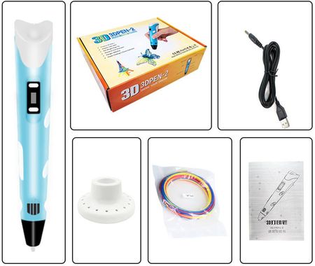 Pronice Długopis Drukarka 3D Pen Zestaw Wkłady Zasilacz 6920179265977 - zdjęcie 2