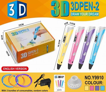 Pronice Długopis Drukarka 3D Pen Zestaw Wkłady Zasilacz 6920179265977 - zdjęcie 3