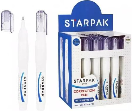 Starpak Korektor W Piórze Z Metalową Końcówką 7Ml 24Szt.