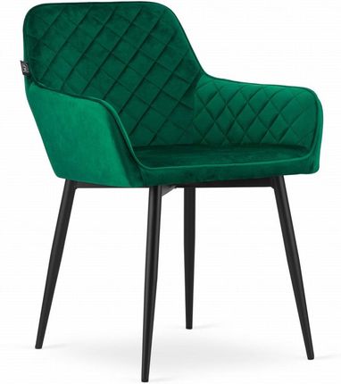 Krzesło NOLA - aksamit zielony / nogi czarne x 1