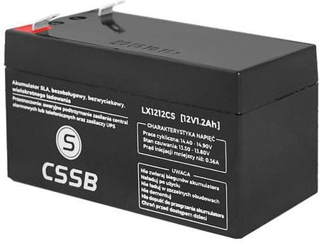 Akumulator żelowy CSSB 12V 1.2Ah