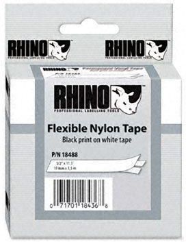 Sanford RhinoPro Flexible Tape Label - 0.5 Width x 138 Length - Whit (18488)