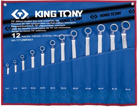 King Tony Zestaw Kluczy Oczkowych Odgiętych 75Â° 12Cz. 6 - 32Mm Etui 1712Mrn01