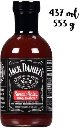 Jack Daniel'S Słodko-Ostry Sos Typu Barbecue Na Bazie Tennessee Whiskey Idealny Do Marynat I Grilla Sweet & Spicy Bbq Sauce 473ml 553g