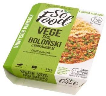 So Food Sos Boloński Z Makaronem Wegetariański 0,33kg